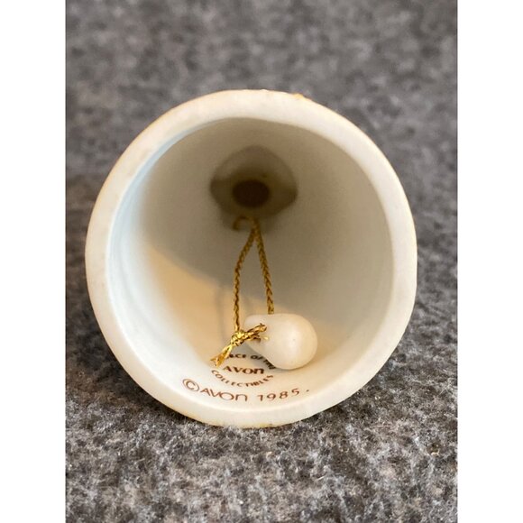 VTG Avon Country Girl white yellow flowers Porcelain Bell 1985 - Picture 7 of 8
